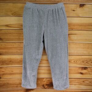 Sweatpants Elastic Waist Womens Size 16 Gray Heathered Cotton‎ Blend Pockets NWT